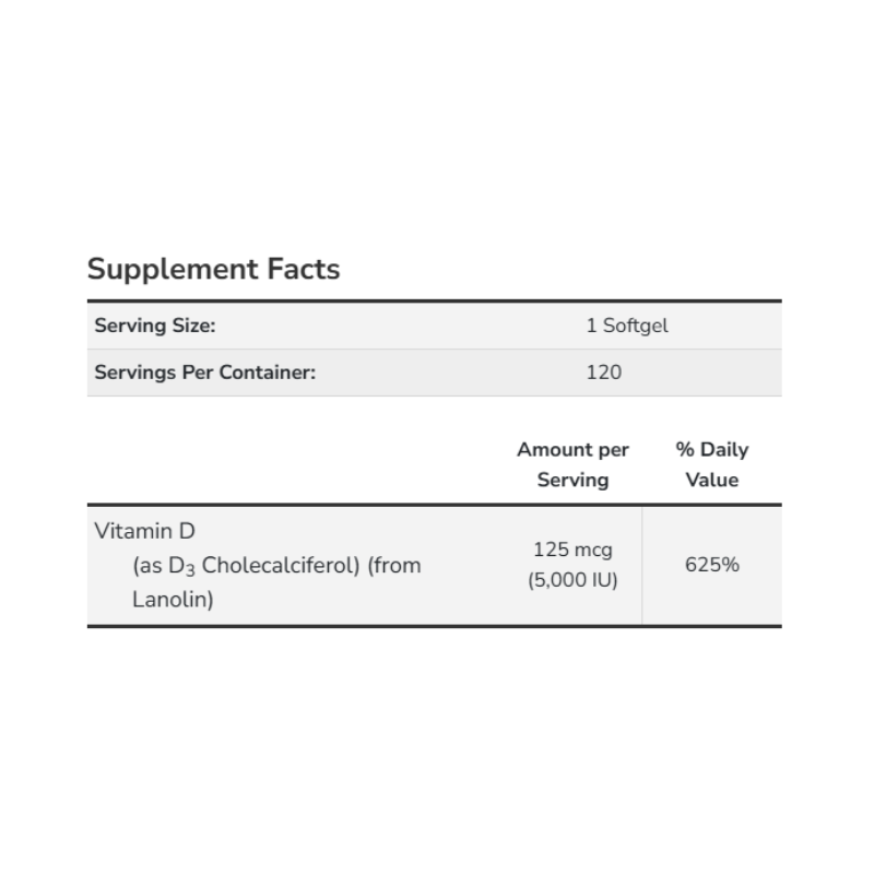 Vitamin D3 5,000 IU